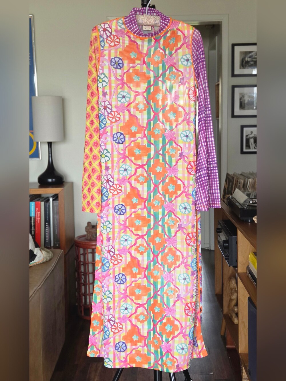 CeliaB Mystic Wanderer Dress Multicolor Floral Mesh Midi